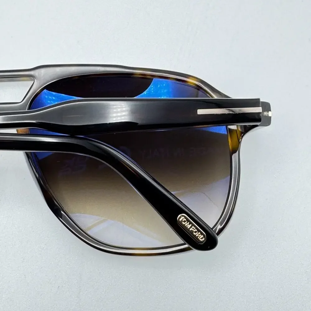 Tom Ford Sunglasses Raoul TF753 52K Havana Aviator Frame Gradient Lens 62-14-140